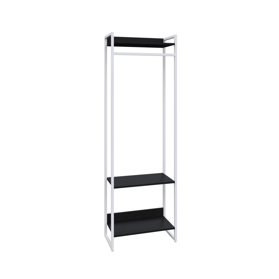 Guarda-Roupa Closet Studio Preto e Branco 187x60 cm