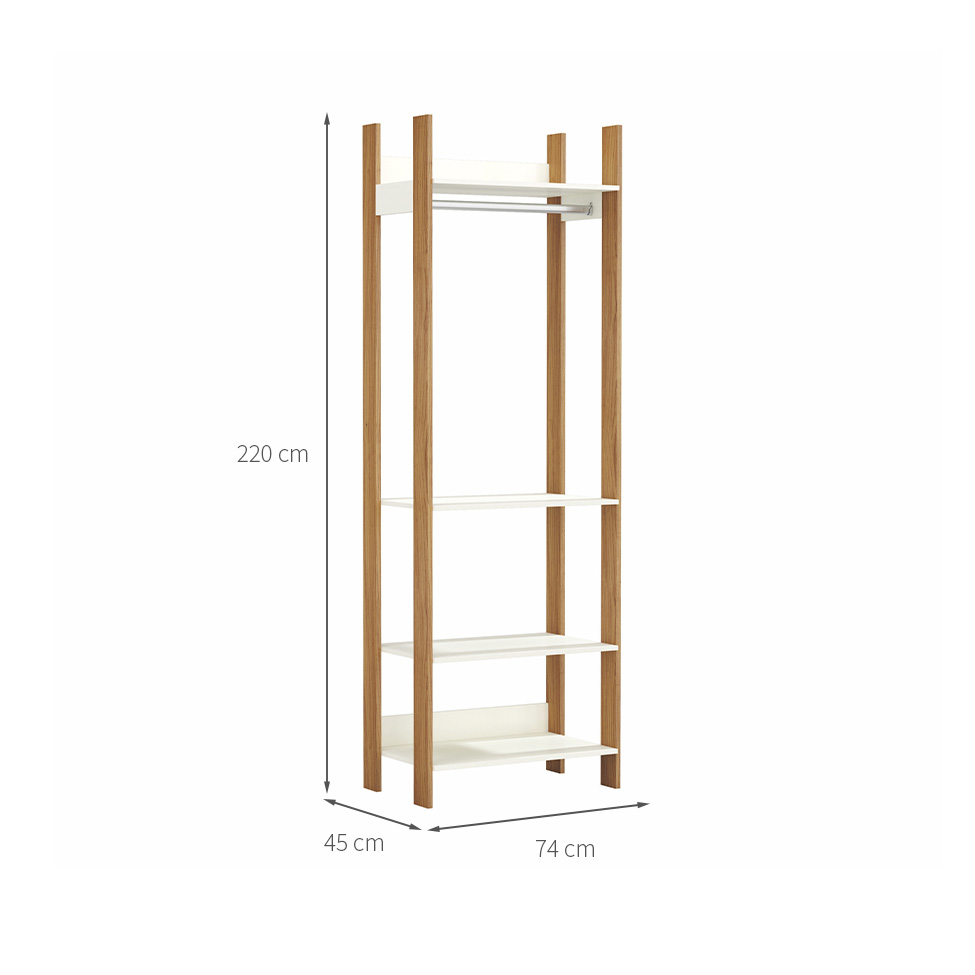 Guarda-Roupa Closet Verena Off White e Freijó 74 cm