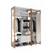 Guarda-Roupa Closet com Espelho Cali 1 Porta 2 Gavetas Branco e Aveiro 156 cm