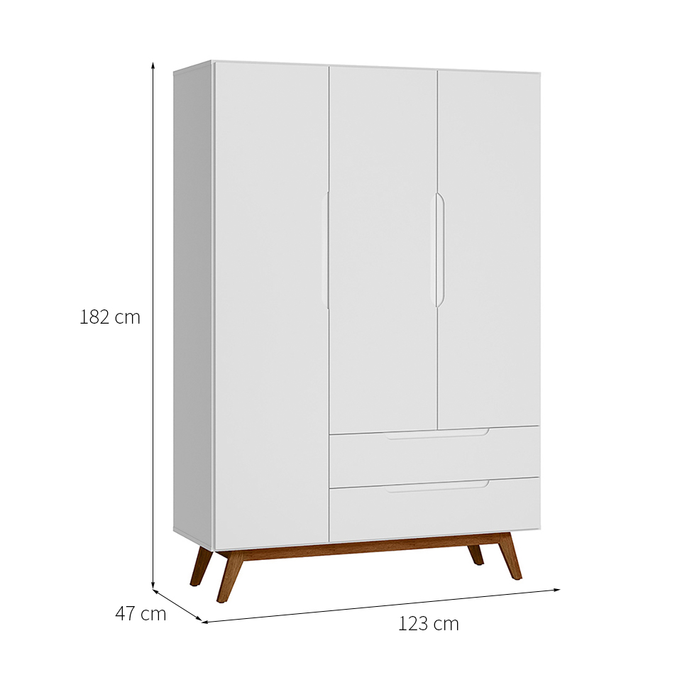Guarda-Roupa Infantil Alpi 3 PT 2 GV Branco
