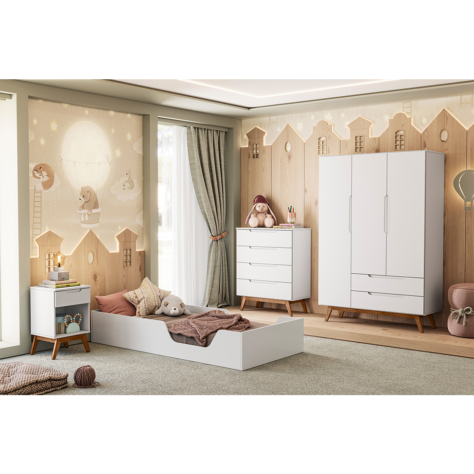 Guarda-Roupa Infantil Alpi 3 PT 2 GV Branco