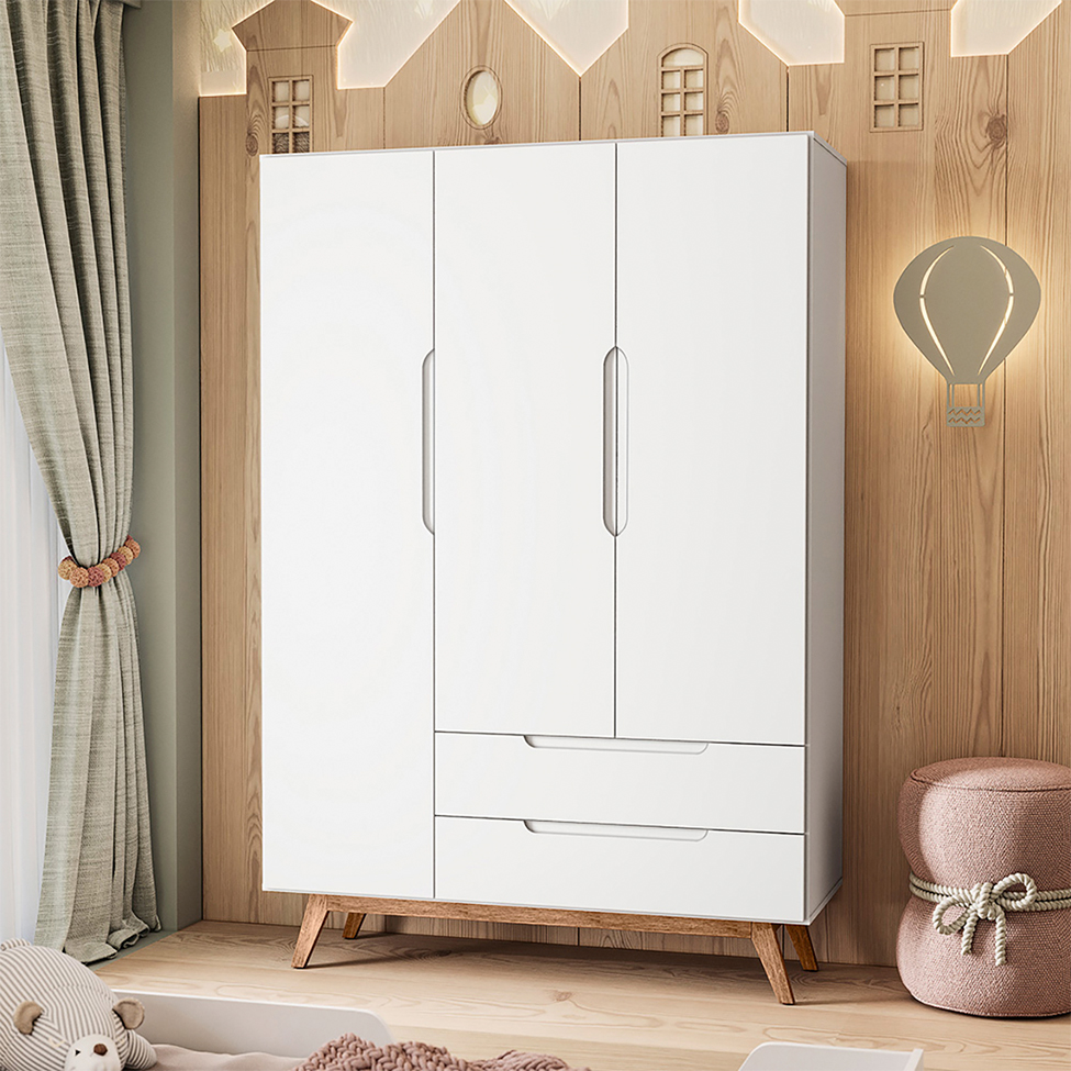 Guarda-Roupa Infantil Alpi 3 PT 2 GV Branco