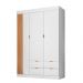 Guarda-Roupa Infantil Ayla 3 Portas 4 Gavetas Branco