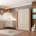 Guarda-Roupa Infantil Ayla 3 Portas 4 Gavetas Off White
