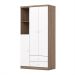 Guarda-Roupa Infantil Bala de Menta 3 Portas 2 Gavetas Marrom e Branco