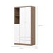 Guarda-Roupa Infantil Bala de Menta 3 Portas 2 Gavetas Marrom e Branco