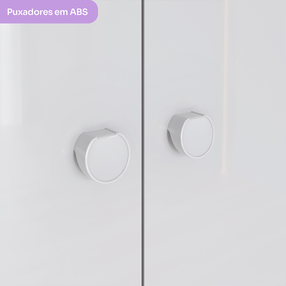 Guarda-Roupa Infantil Bala de Menta 3 Portas 2 Gavetas Marrom e Branco