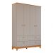 Guarda-Roupa Infantil Biscoito 4 Portas 4 Gavetas Fendi e Nature