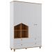 Guarda-Roupa Infantil Casinha 4 Portas 4 Gavetas Branco e Nature