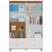 Guarda-Roupa Infantil Casinha 4 Portas 4 Gavetas Branco e Nature