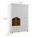 Guarda-Roupa Infantil Casinha 4 Portas 4 Gavetas Branco e Nature
