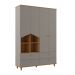 Guarda-Roupa Infantil Casinha 4 Portas 4 Gavetas Fendi e Nature