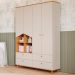 Guarda-Roupa Infantil Casinha 4 Portas 4 Gavetas Off White e Nature