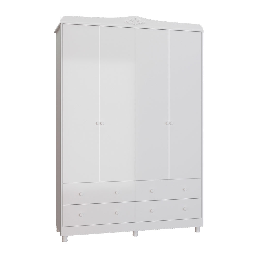 Guarda-Roupa Infantil Elô New Flex 4 PT 4 GV Branco