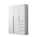 Guarda-Roupa Infantil Eloá 3 Portas 4 Gavetas Branco e Cinza