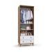 Guarda-Roupa Infantil Encanto 2 Portas 2 Gavetas Nogal e Branco