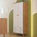 Guarda-Roupa Infantil Encanto 2 Portas 2 Gavetas Nogal e Branco
