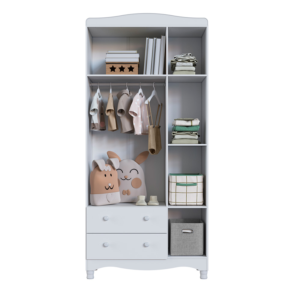 Guarda-Roupa Infantil Encanto 3 Portas 2 Gavetas Branco
