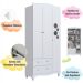 Guarda-Roupa Infantil Encanto 3 Portas 2 Gavetas Branco