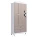 Guarda-Roupa Infantil Encanto 3 Portas 2 Gavetas Branco e Cinnamom
