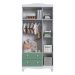 Guarda-Roupa Infantil Encanto 3 Portas 2 Gavetas Branco e Verde