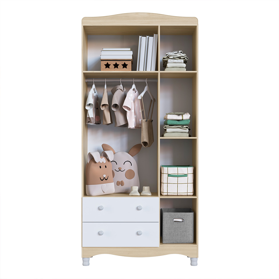 Guarda-Roupa Infantil Encanto 3 Portas 2 Gavetas Carvalho e Branco