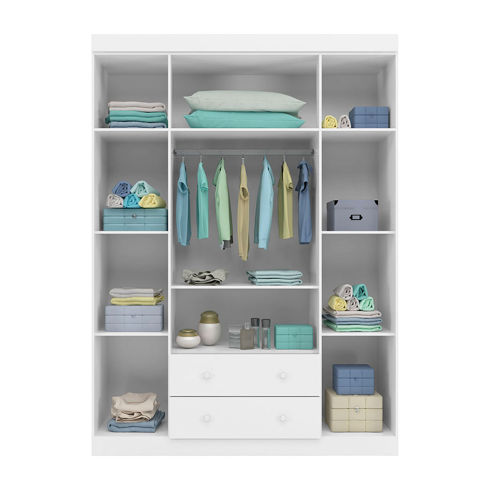 Guarda-Roupa Infantil Helena 4 Portas 2 Gavetas Branco