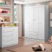 Guarda-Roupa Infantil Helena 4 Portas 2 Gavetas Branco