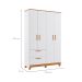 Guarda-Roupa Infantil Jujuba 4 Portas 2 Gavetas Branco e Nature