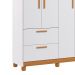 Guarda-Roupa Infantil Jujuba 4 Portas 2 Gavetas Branco e Nature