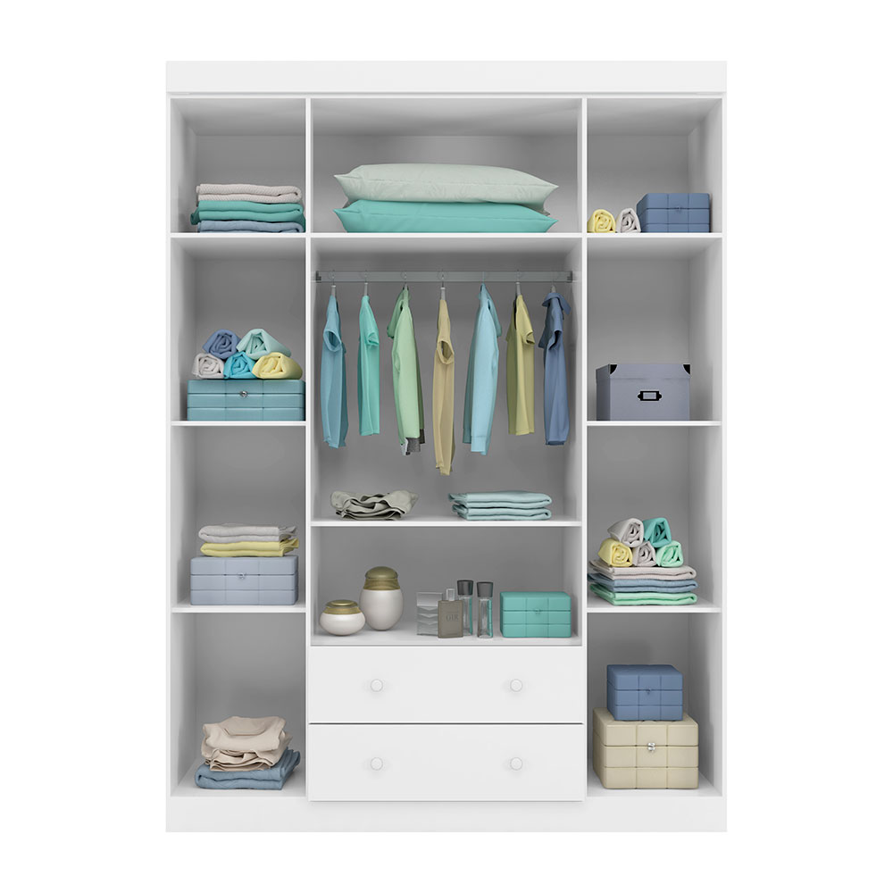 Guarda-Roupa Infantil Lívia 4 Portas 2 Gavetas Branco