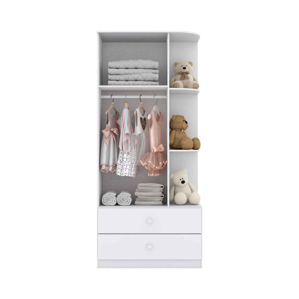 Guarda-Roupa Infantil Labirinto 2 Portas 2 Gavetas Branco