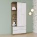 Guarda-Roupa Infantil Labirinto 2 Portas 2 Gavetas Marrom e Branco