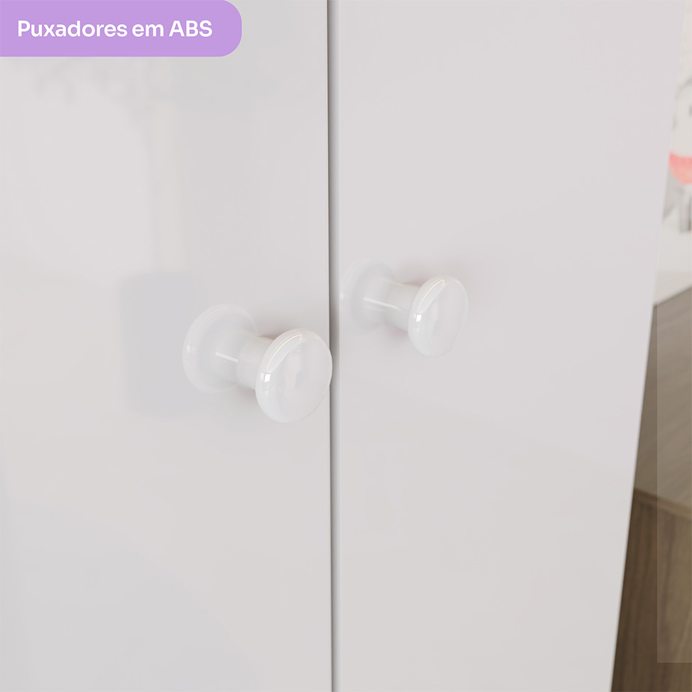 Guarda-Roupa Infantil Labirinto 2 Portas 2 Gavetas Marrom e Branco