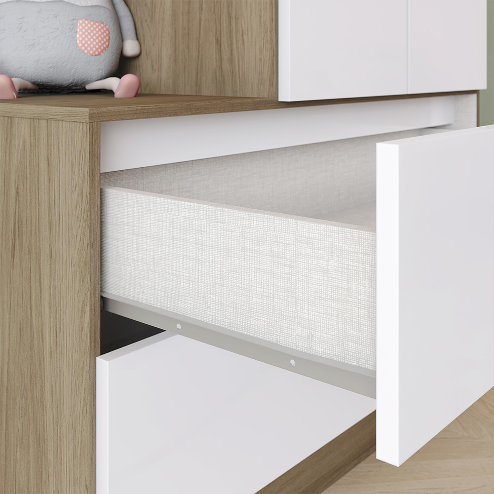 Guarda-Roupa Infantil Labirinto 2 Portas 2 Gavetas Marrom e Branco