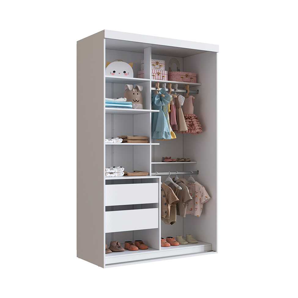 Guarda-Roupa Infantil Marvie 2 Portas 2 Gavetas Branco