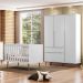 Guarda-Roupa Infantil Melinda 3 Portas 2 Gavetas Branco