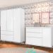 Guarda-Roupa Infantil Melinda 3 Portas 2 Gavetas Branco