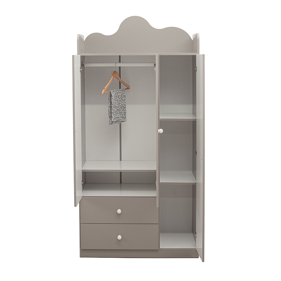 Guarda-Roupa Infantil Nuvem 100% MDF 3 Portas 2 Gavetas Fendi