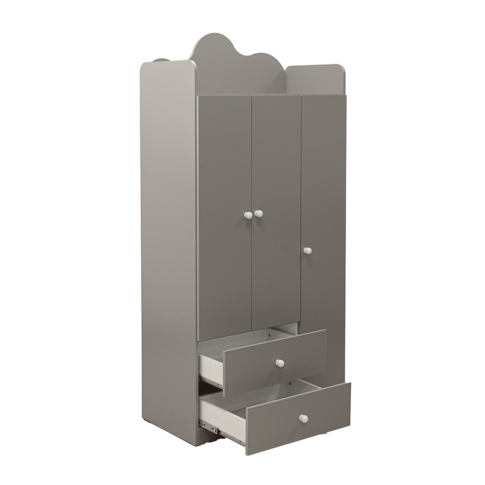 Guarda-Roupa Infantil Nuvem 100% MDF 3 Portas 2 Gavetas Fendi