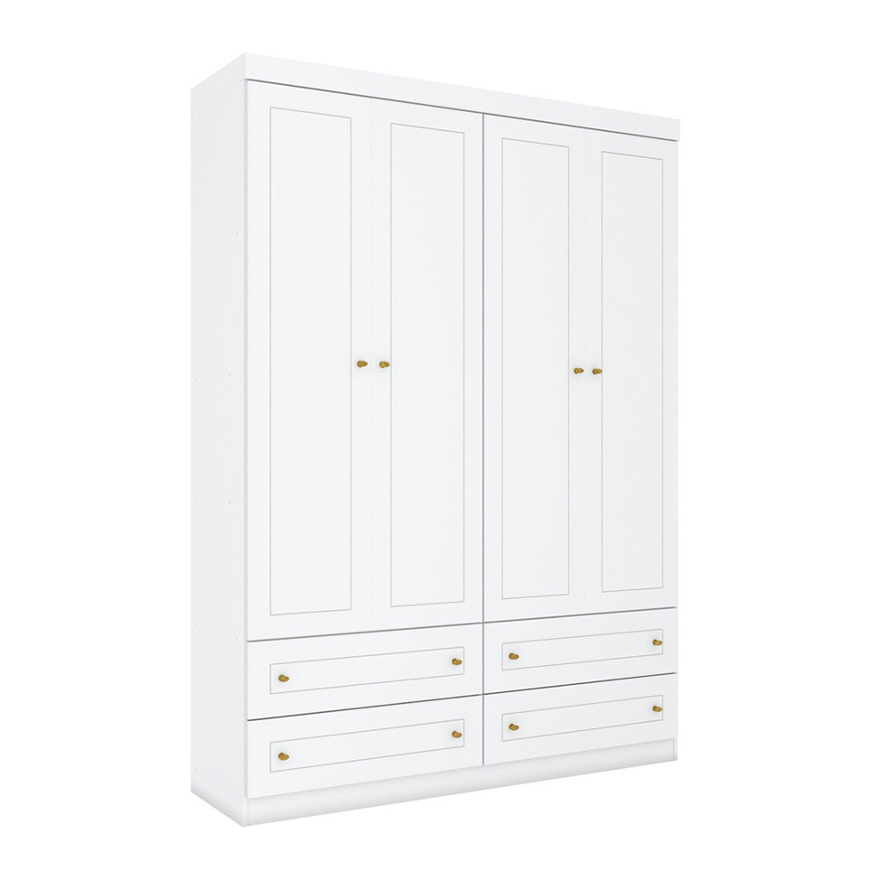 Guarda-Roupa Infantil Orion 4 Portas 4 Gavetas Branco