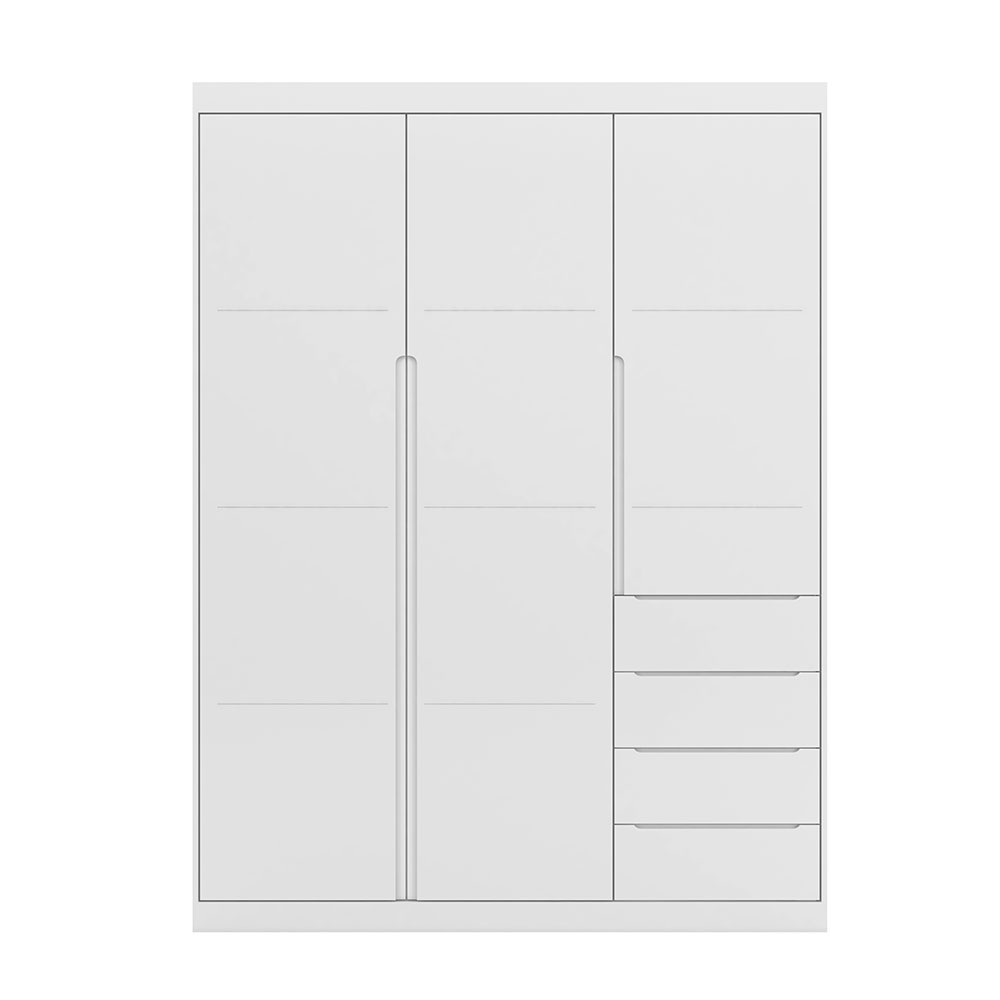 Guarda-Roupa Infantil Pérola 3 PT 4 GV Branco