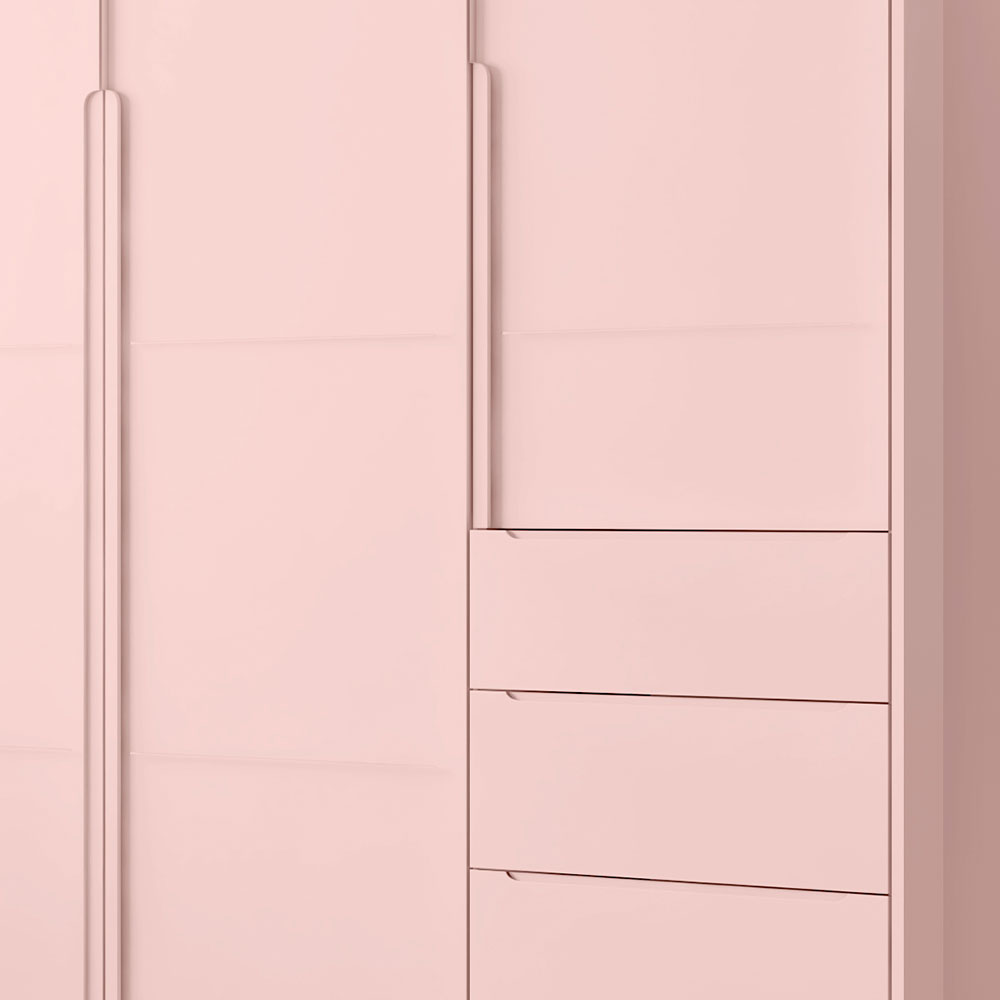 Guarda-Roupa Infantil Pérola 3 PT 4 GV Rosê