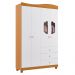 Guarda-Roupa Infantil Riso 4 Portas 3 Gavetas Nature e Branco