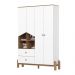 Guarda-Roupa Infantil Ternura 4 Portas 2 Gavetas Branco e Jequitibá