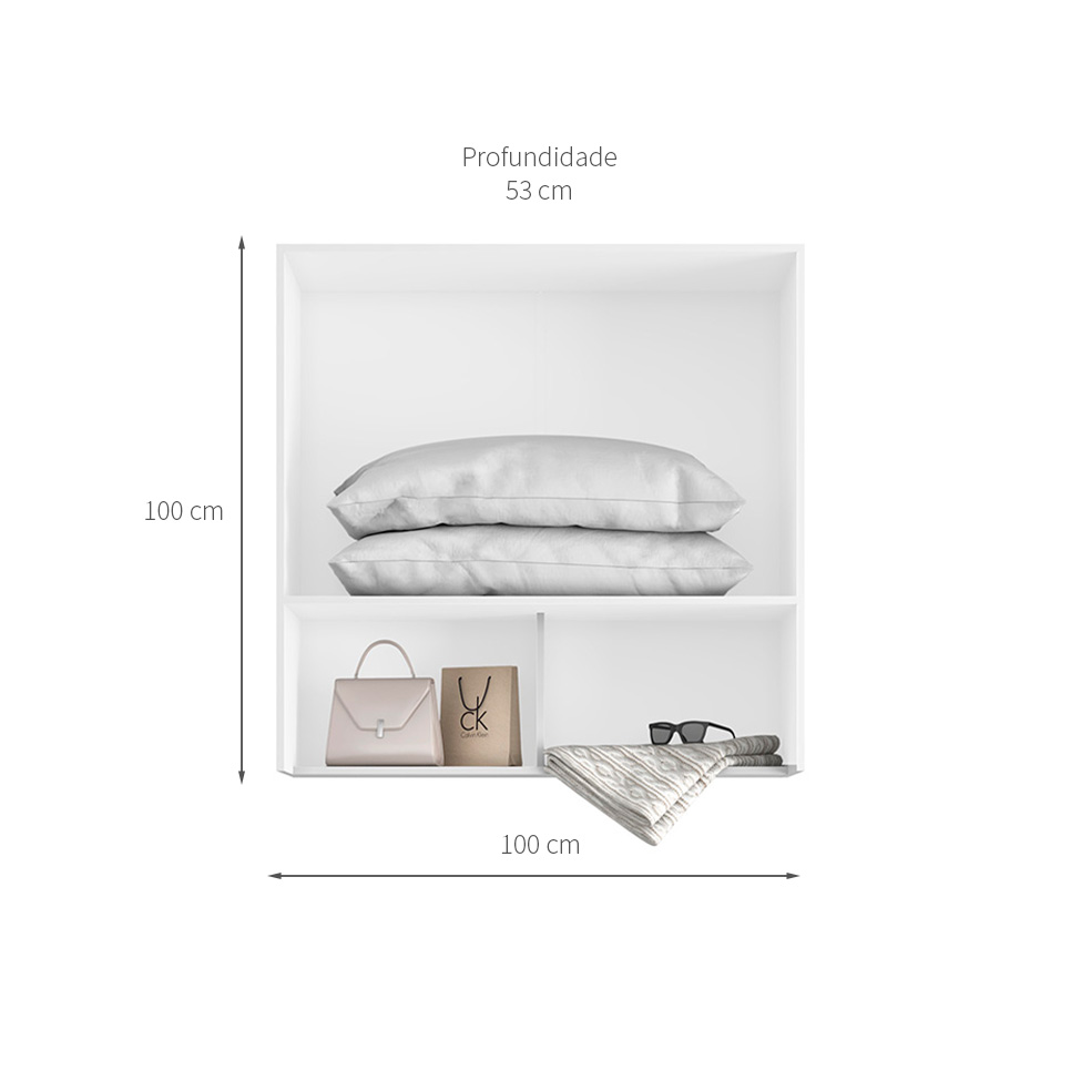 Guarda-Roupa Modulado Aéreo Altezza Clean 2 Portas Branco