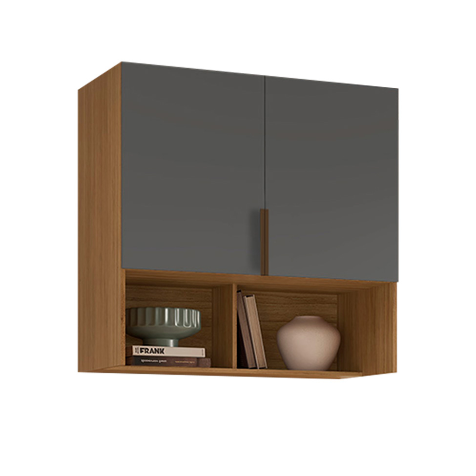 Guarda-Roupa Modulado Aéreo Altezza Clean 2 Portas Freijó e Tintânio