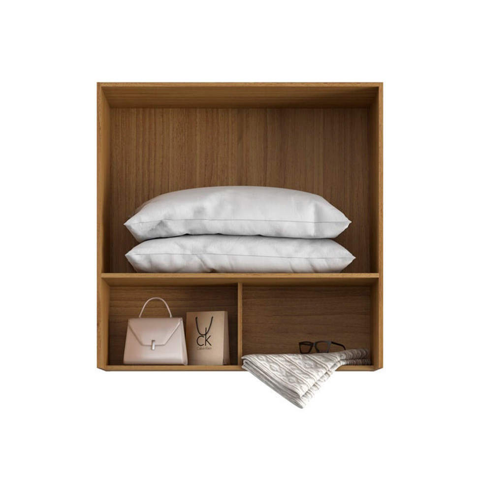 Guarda-Roupa Modulado Aéreo Altezza Clean 2 Portas Freijó e Tintânio