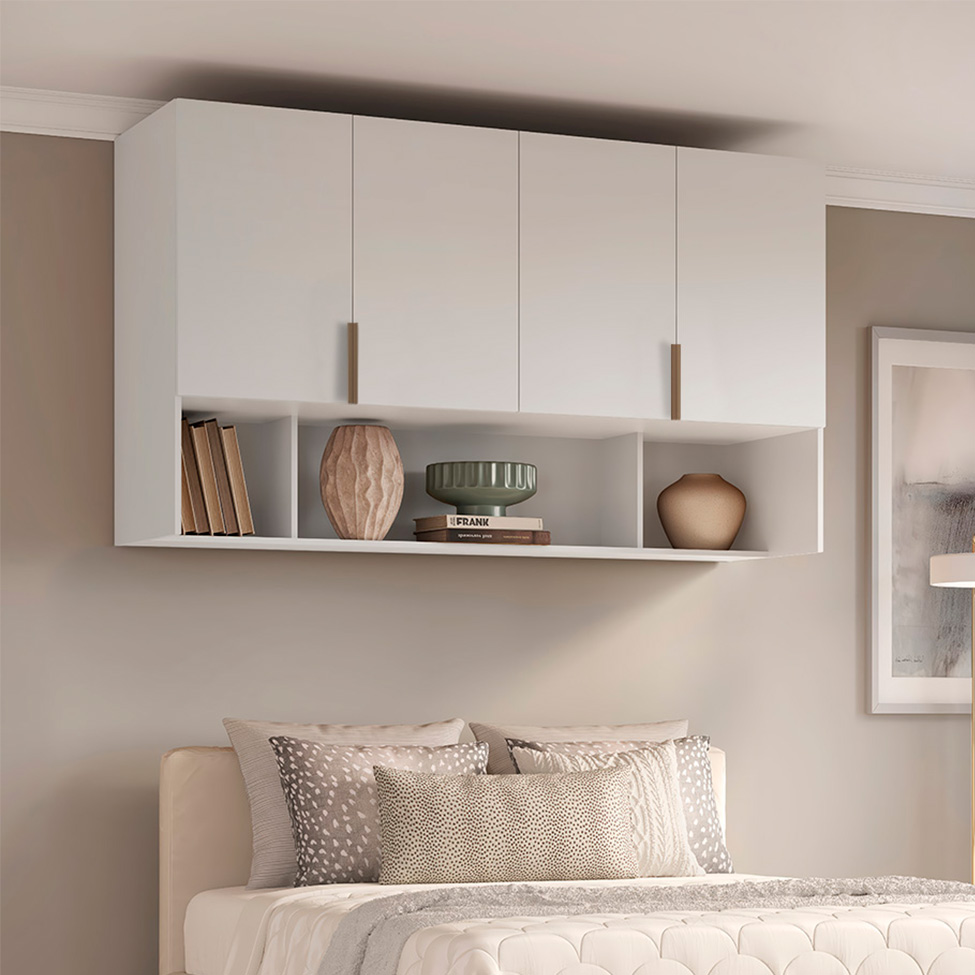 Guarda-Roupa Modulado Aéreo Altezza Clean 4 Portas Branco 170 cm