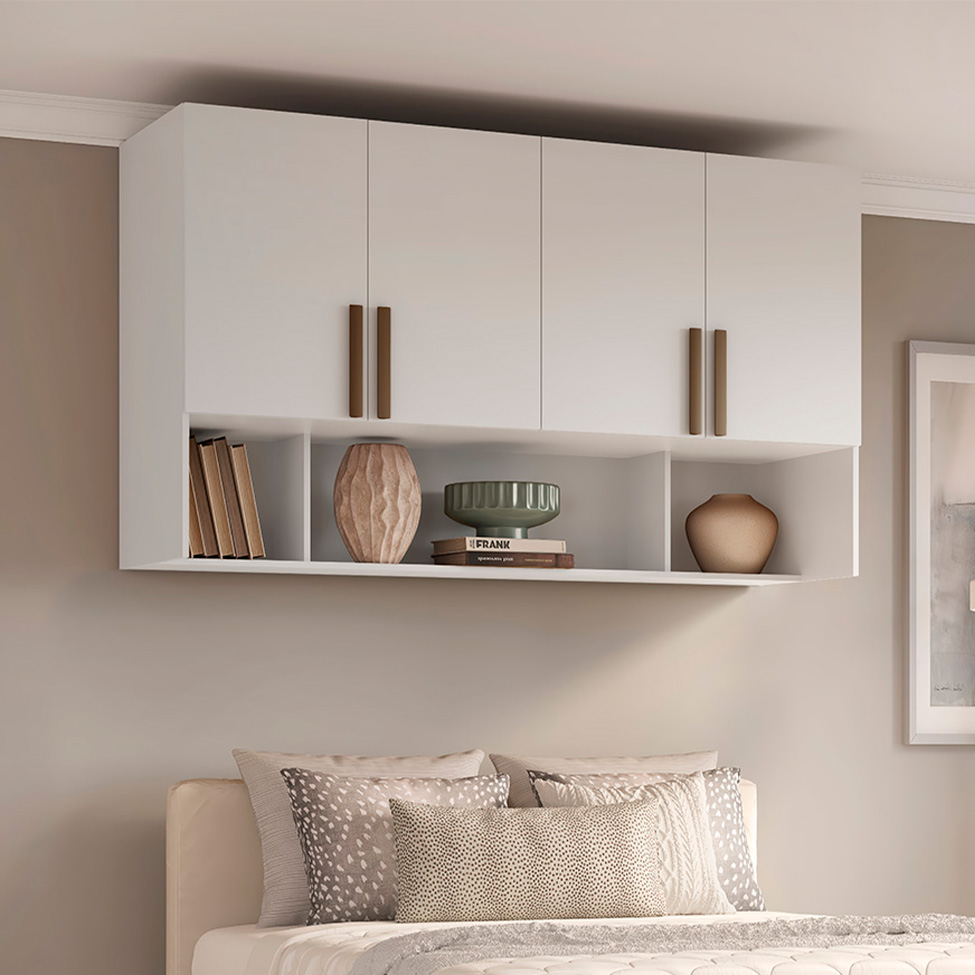 Guarda-Roupa Modulado Aéreo Altezza Trend 4 Portas Branco 170 cm